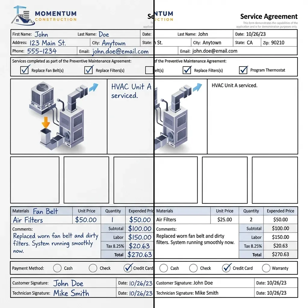 Flexible form design — custom layouts and validation