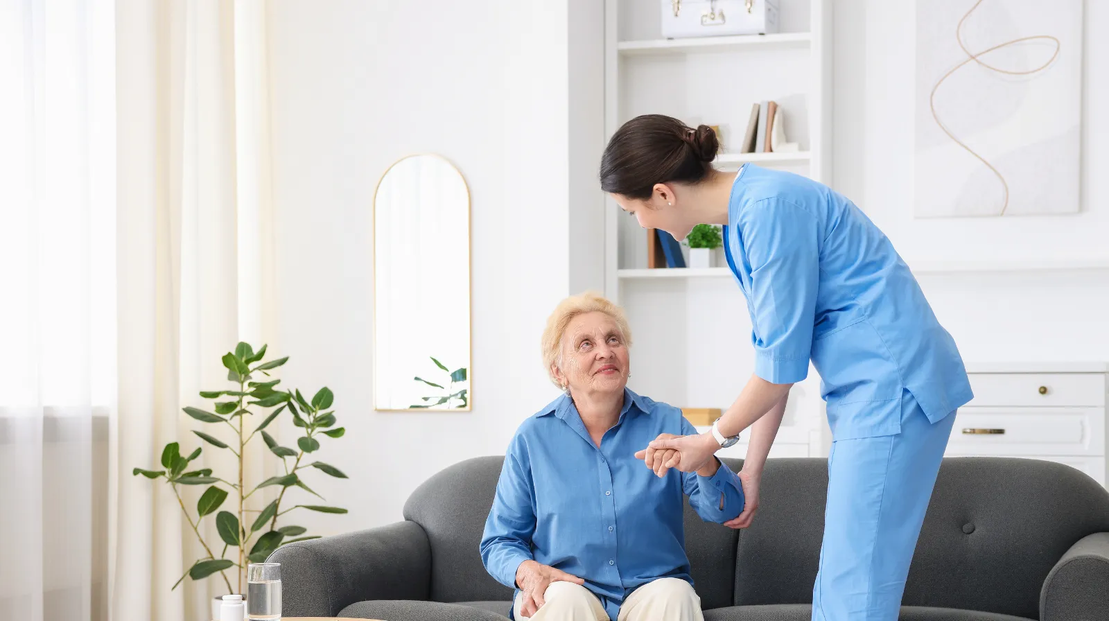 Medical professional using a tablet for patient intake