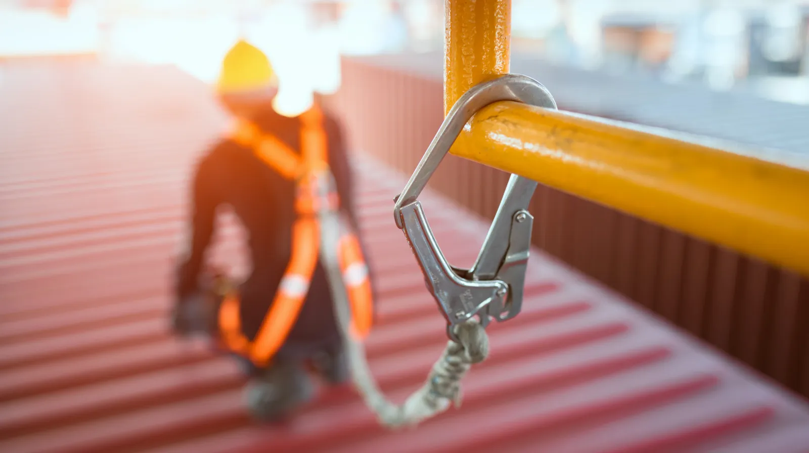 Safety crew on a construction site reviewing digital inspection forms